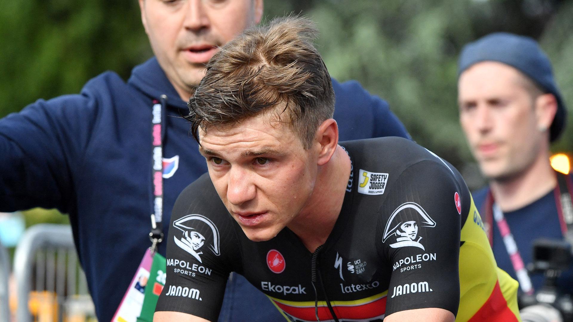 Remco Evenepoel durante la última etapa del Giro