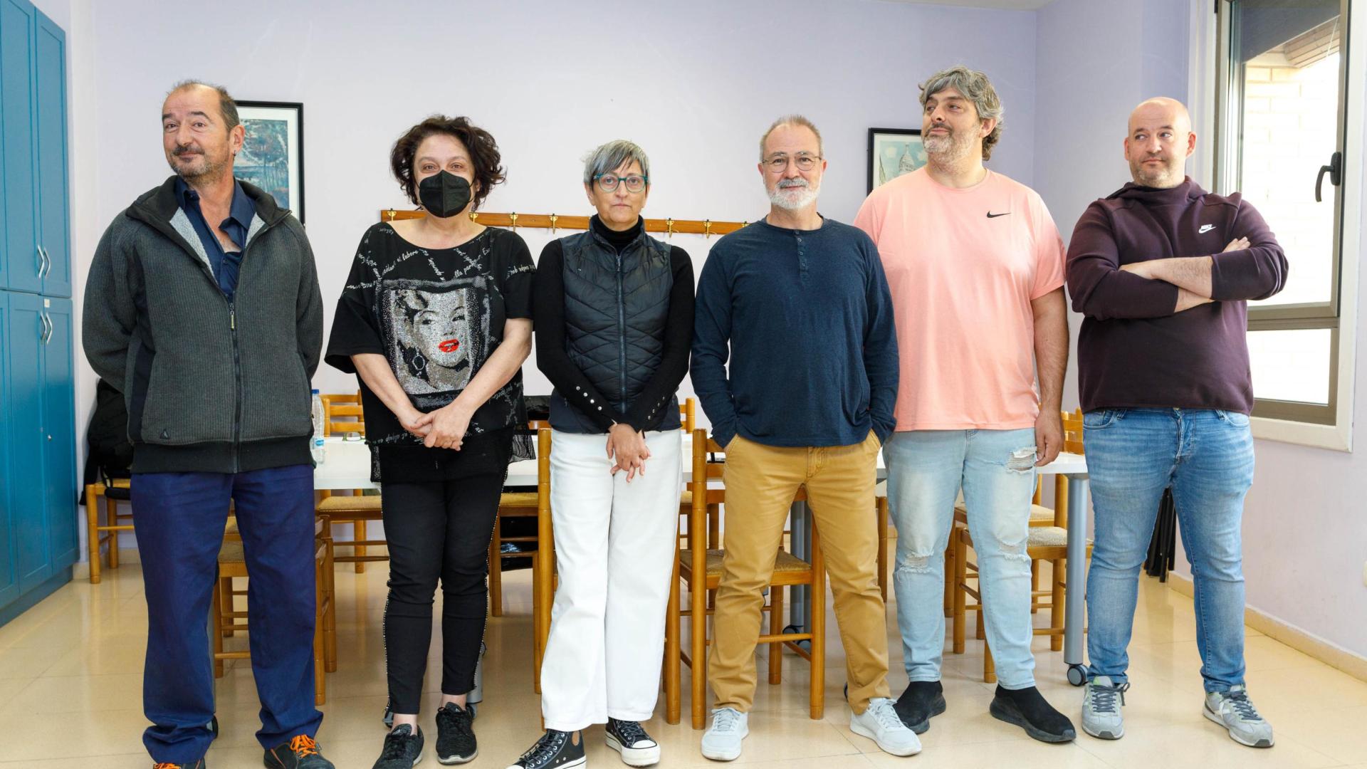 A: BLANCA ALDANONDO
F: 15/05/2023
P: DE IZDA. A DCHA.; ANTONIO PEREZ OMEÑACA Y ANA JOSE MARTINEZ NAVARRO (UGT), TOÑA GRACIA ENERIZ (SOLIDARI), MIKEL CIORDIA OSTA (ELA), DANIEL MARTINEZ MORENO (LAB) Y FRANCISCO JAVIER ARRIAZU FERNANDEZ (CCOO)
L: TUDELA
T: RUEDA DE PRENSA DE LA JUNTA DE PERSONAL DEL AYUNTAMIENTO POR LA SENTENCIA CONTRARIA DE LA EPEL TUDELA CULTURA