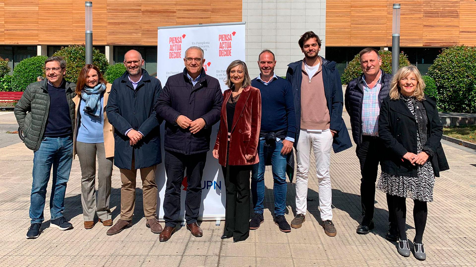 La candidata de UPN a la Alcaldía de Pamplona, Cristina Ibarrola, en el acto electoral de este miércoles
