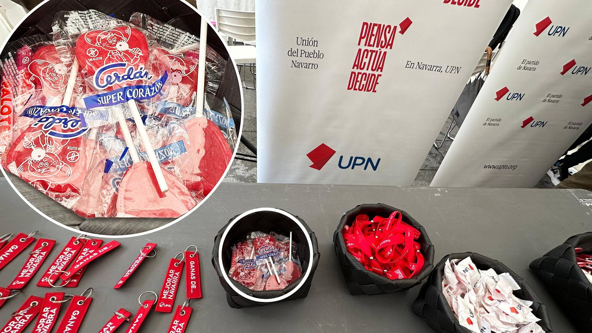 Piruletas Cerdán en la carpa electoral de UPN