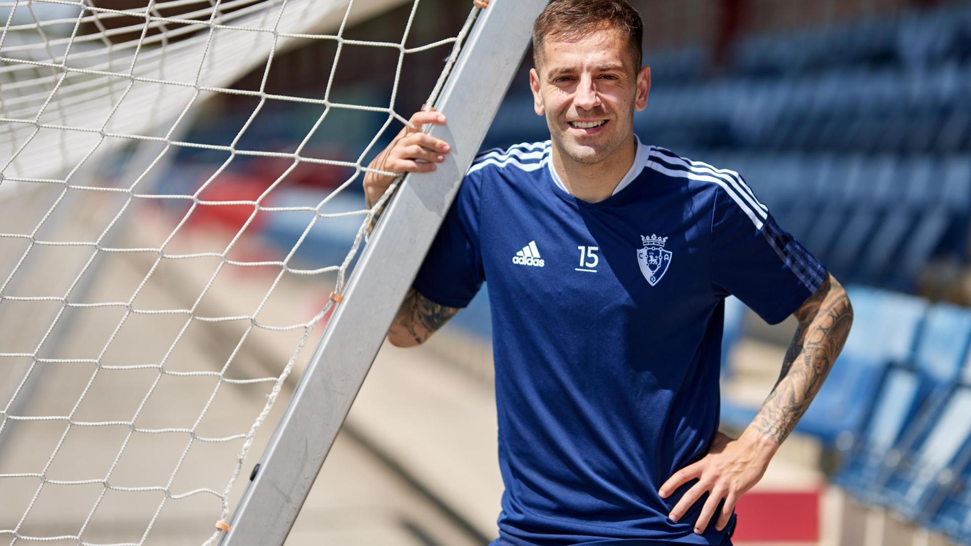 Rubén Peña, al término del entrenamiento de ayer en Tajonar. Es su primera temporada en Osasuna
