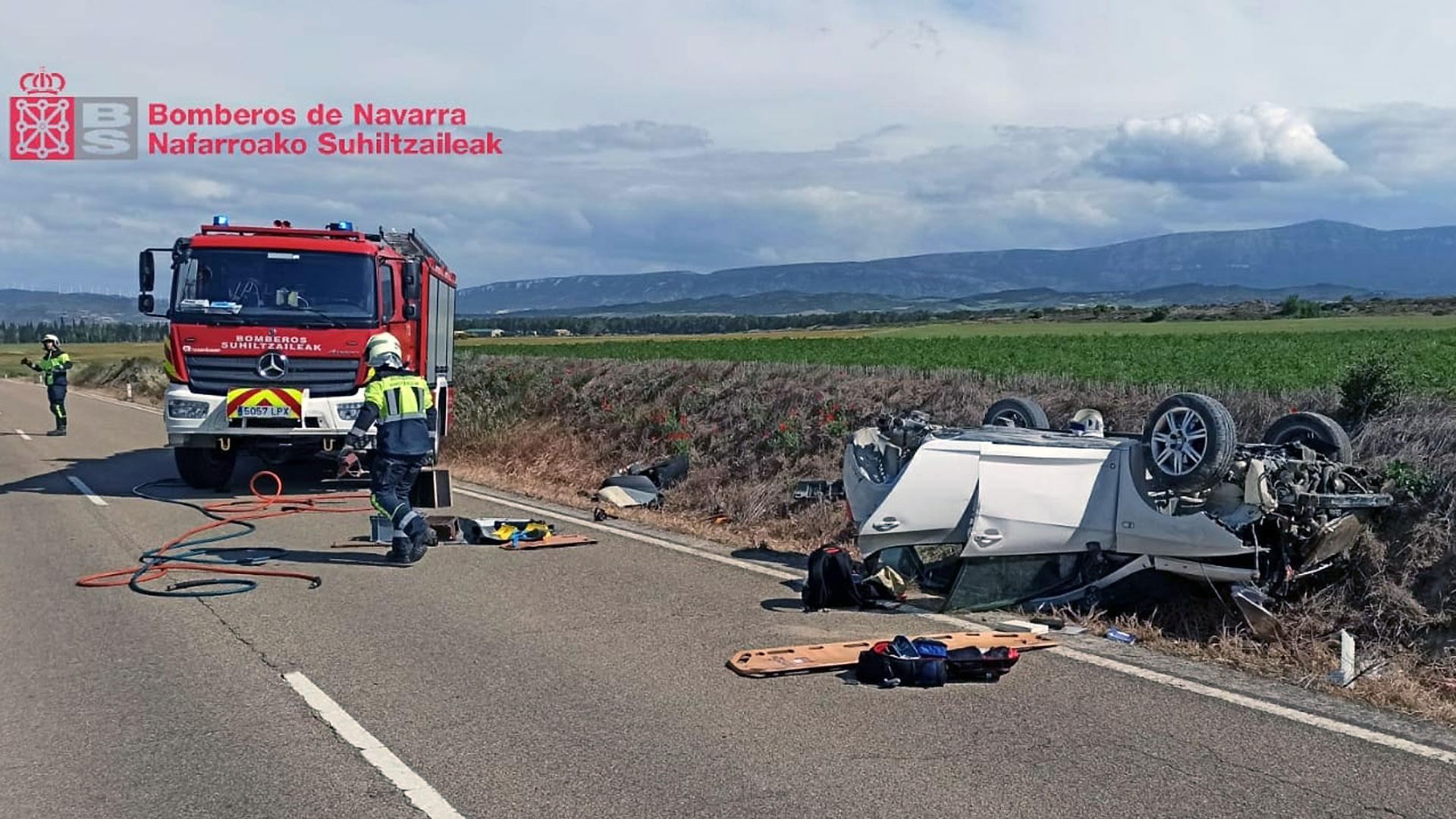 Estado en el que ha quedado el vehículo accidentado en la A-127