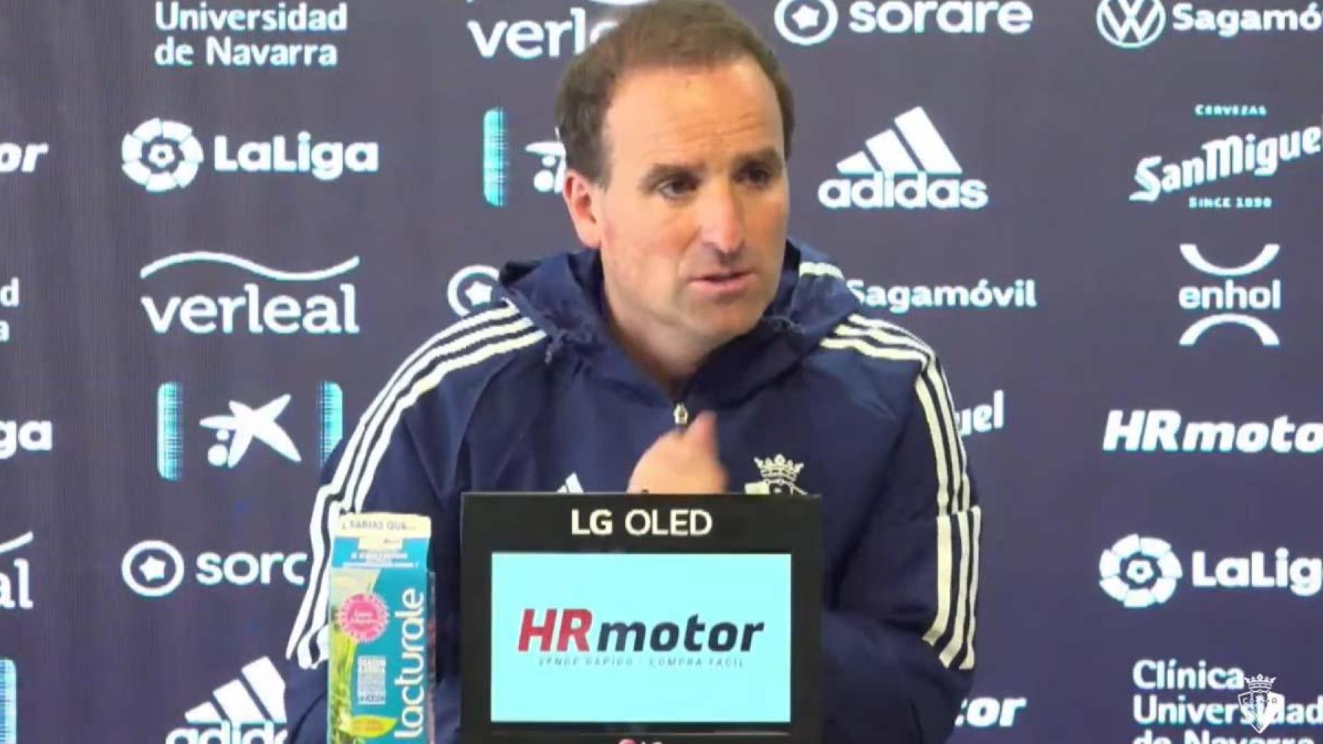 Jagoba Arrasate, en la rueda de prensa previa al partido ante el Atlético de Madrid