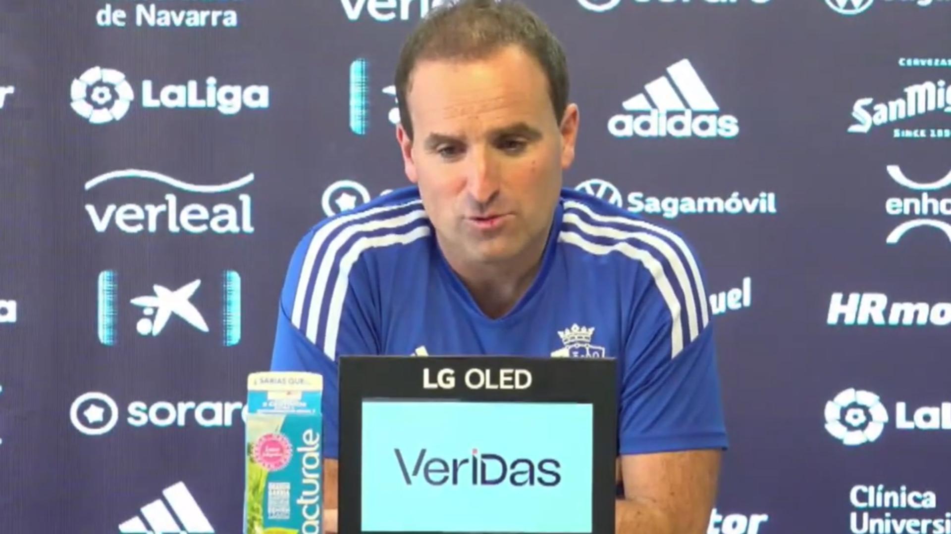 Jagoba Arrasate, este miércoles en su comparecencia ante los medios previa al partido frente al Athletic