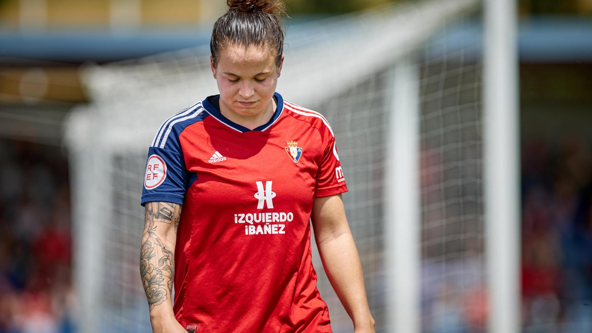 Patri Zugasti, en su último partido con Osasuna