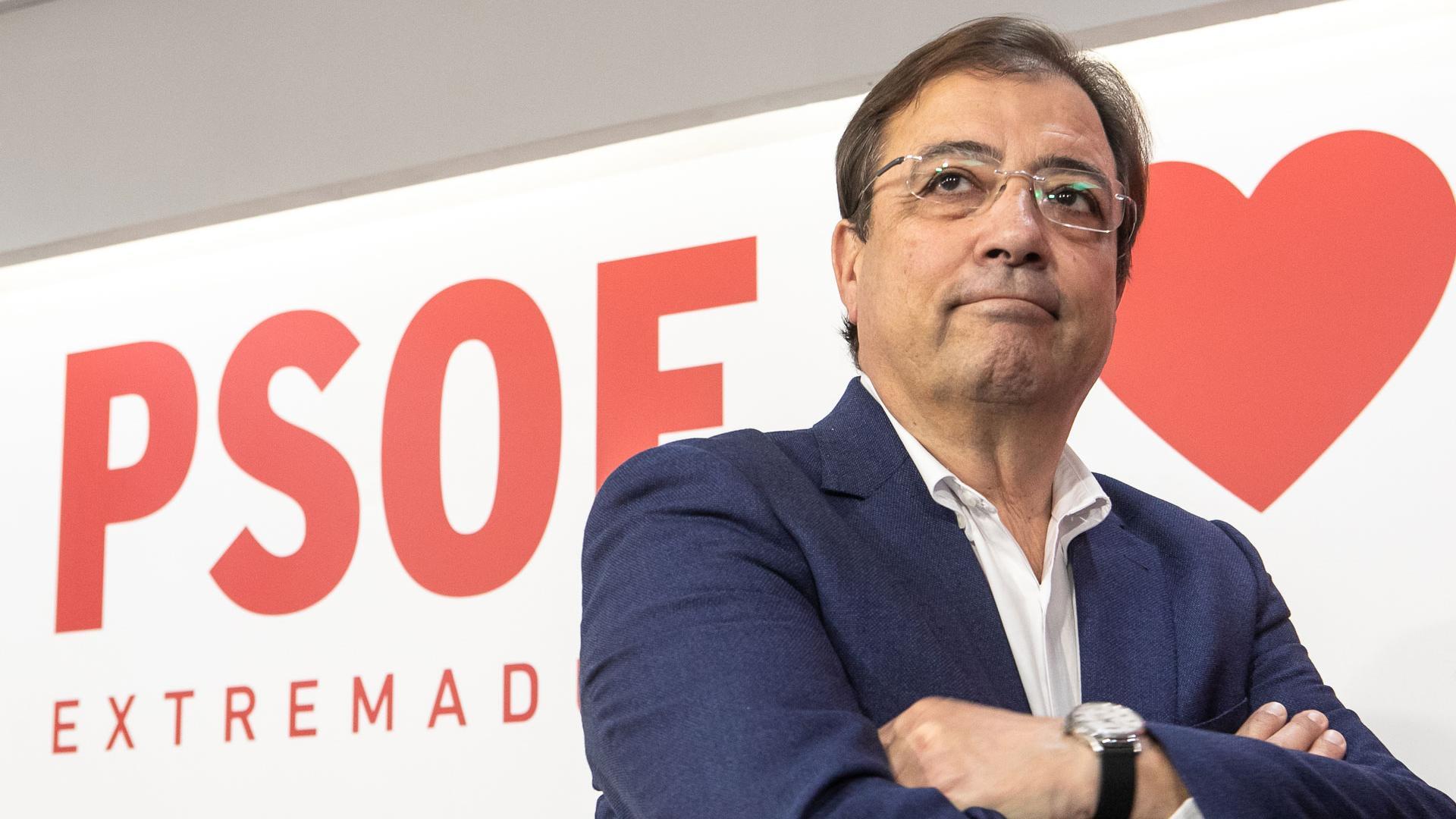 El presidente extremeño en funciones, Guillermo Fernández Vara, durante la reunión del Comité Ejecutivo Regional del PSOE de Extremadura