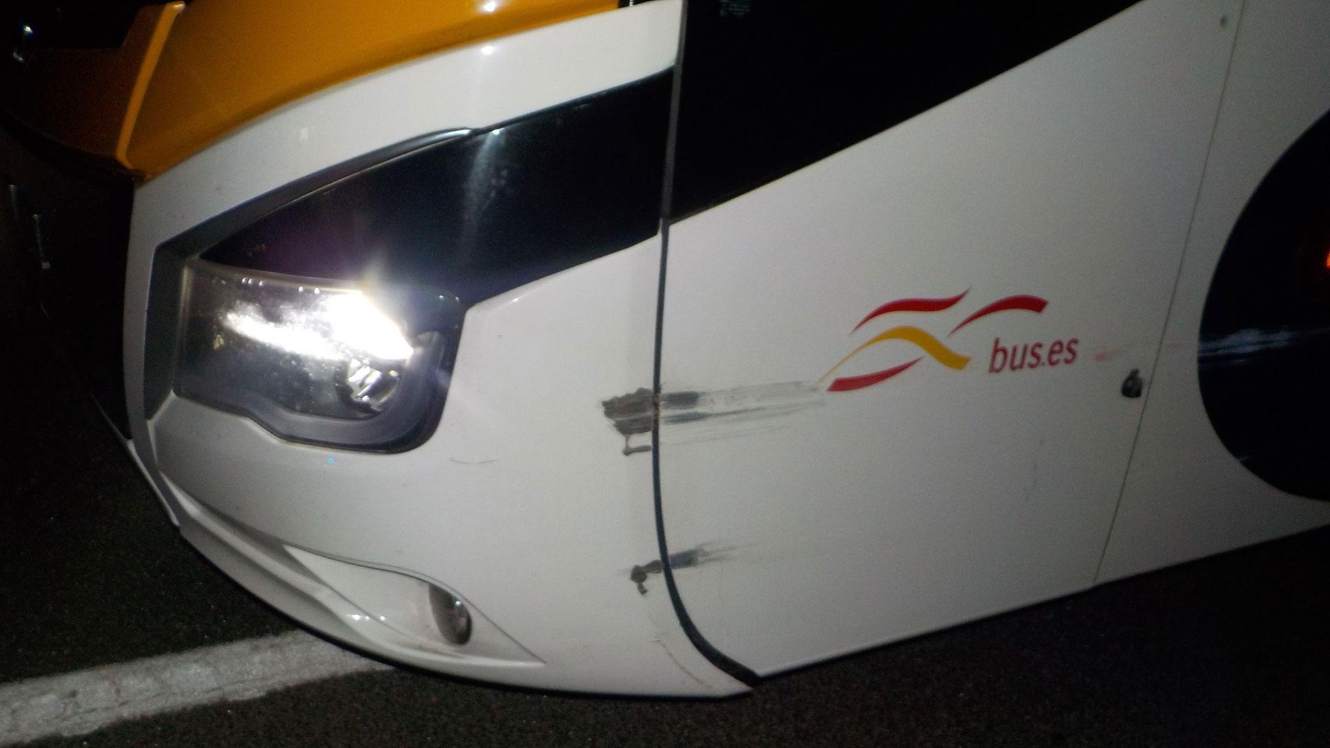 Estado del autobús que cubría el trayecto entre San Sebastián y Barcelona