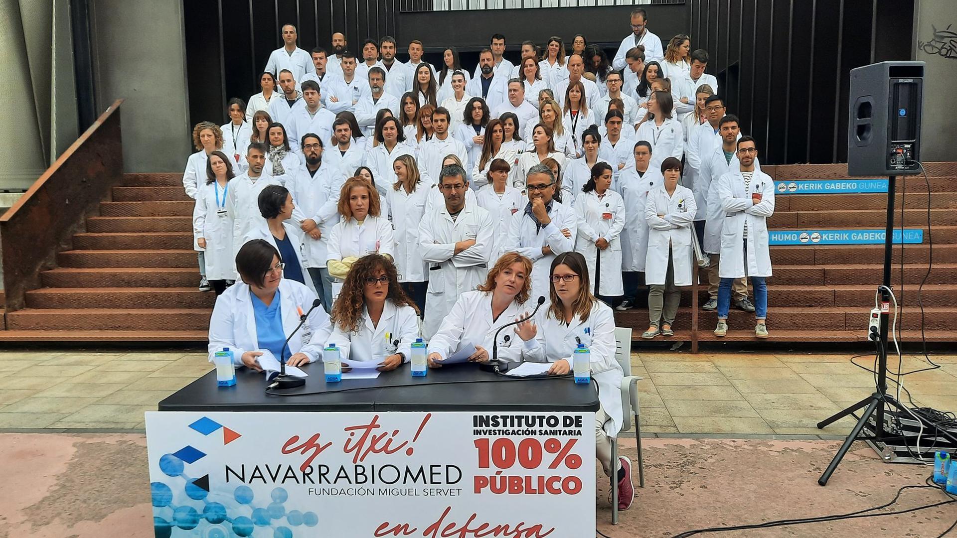 Comparecencia del comité de empresa de Navarrabiomed, este jueves