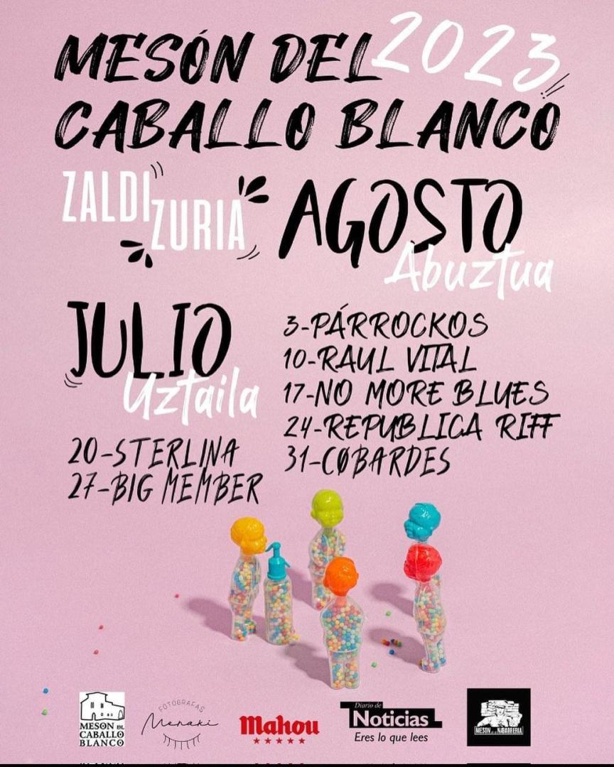 Cartel de los conciertos del Mesón del Caballo Blanco 2023