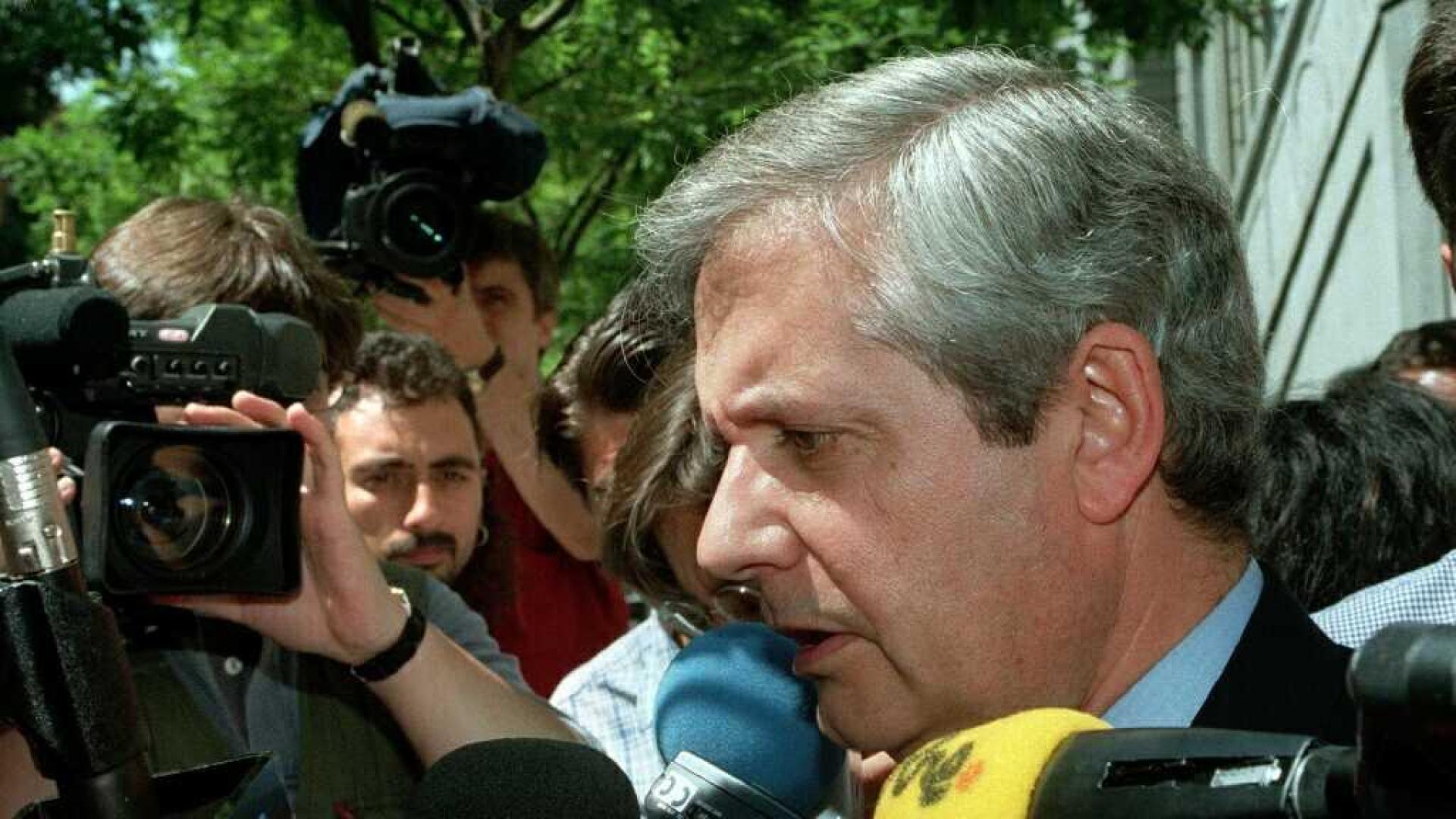 El juez Javier Gómez de Liaño, a su salida del Tribunal Supremo