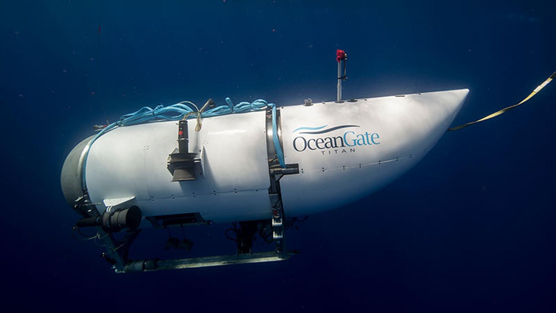 Fotografía facilitada porOceanGate Expeditions que muestra el exterior del submarino turístico, con una capacidad para cinco personas