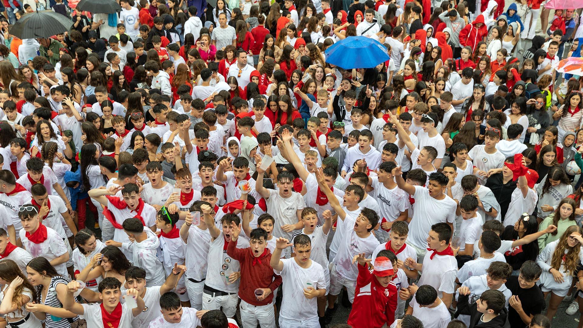 Lanzamiento del cohete del inicio de las fiestas 2023 en Mutilva