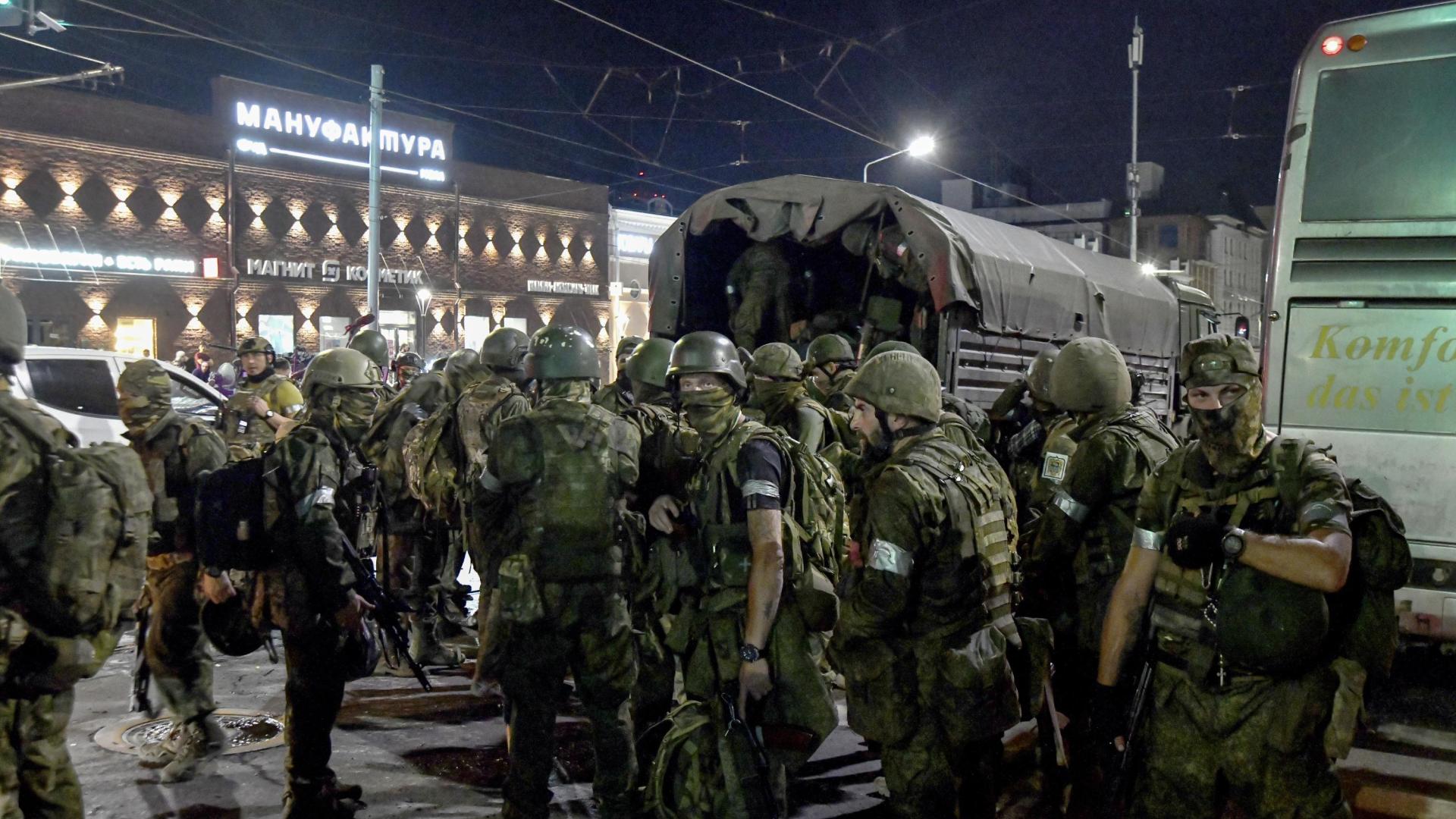 Las tropas mercenarias de Wagner en Rostov-on-Don