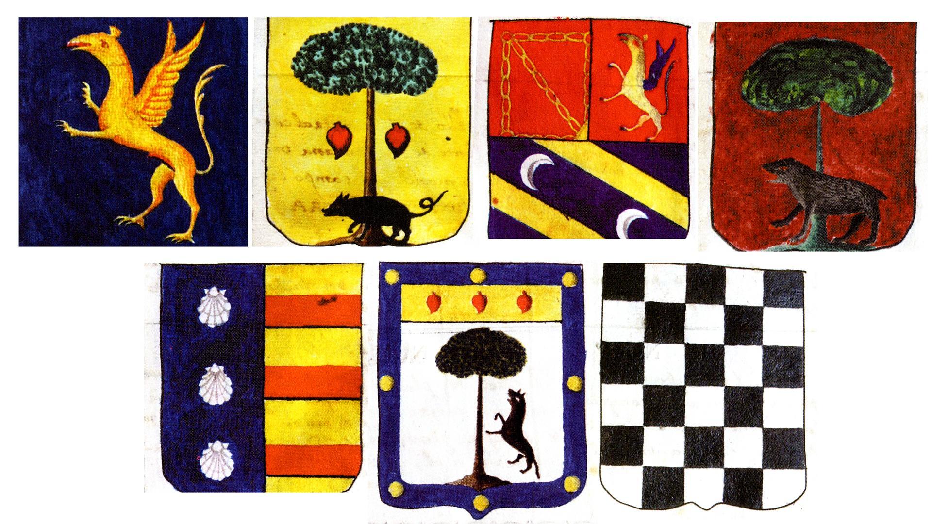 Escudos de las calles Santo Domingo y Zapatería y del barrio de la Rochapea