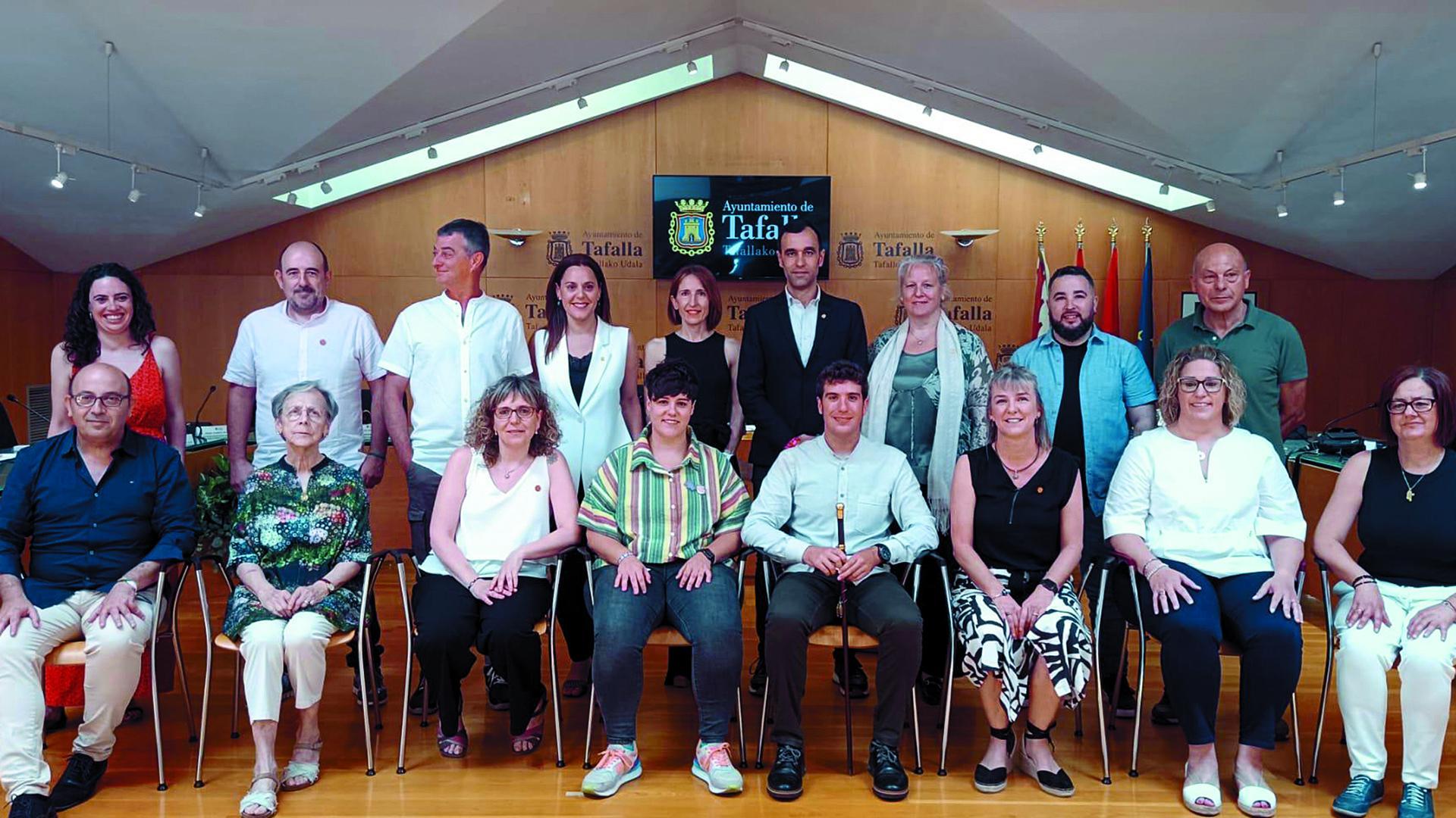 La corporación municipal de Tafalla tras la constitución del ayuntamiento el pasado 17 de junio