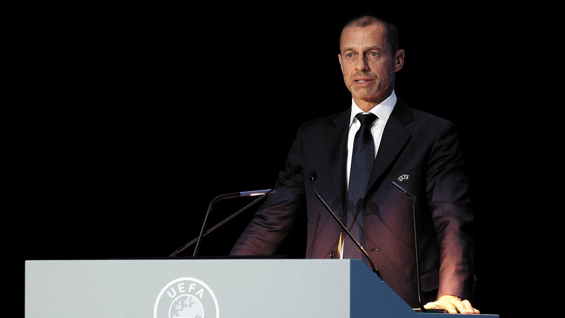 Aleksander Ceferin, presidente de la UEFA, en una comparecencia