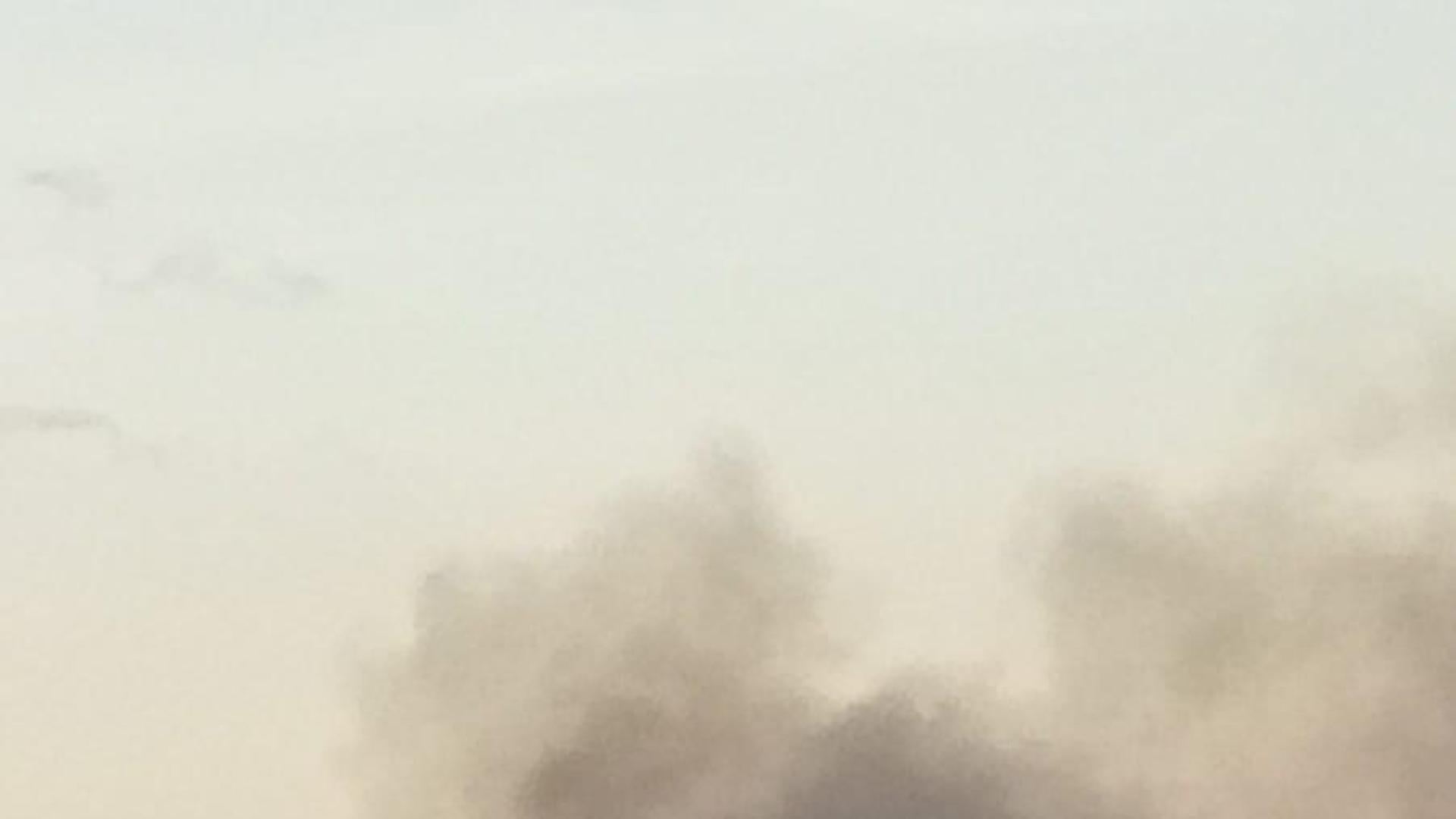 El incendio, visto desde Barañáin
