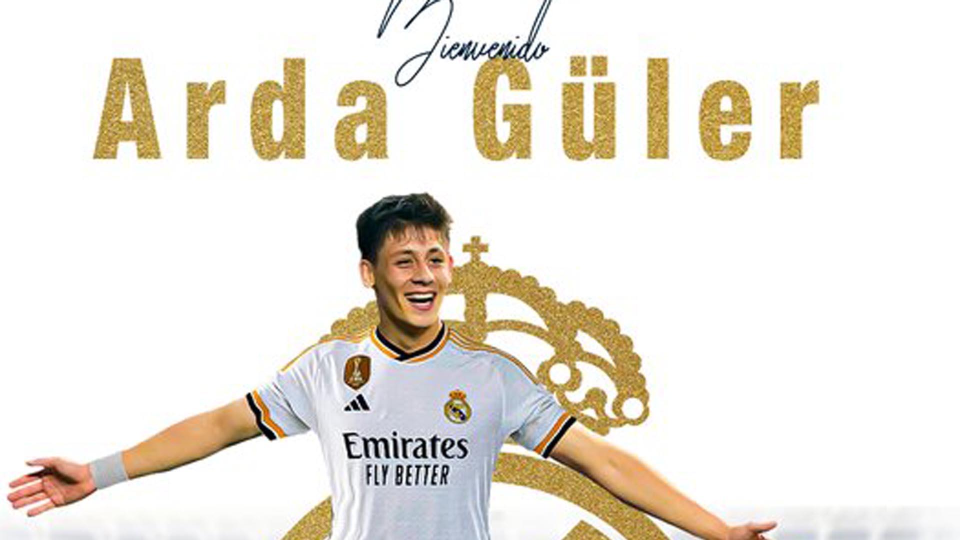 Imagen publicada por el Real Madrid en redes sociales dando la bienvenida a Arda Güler