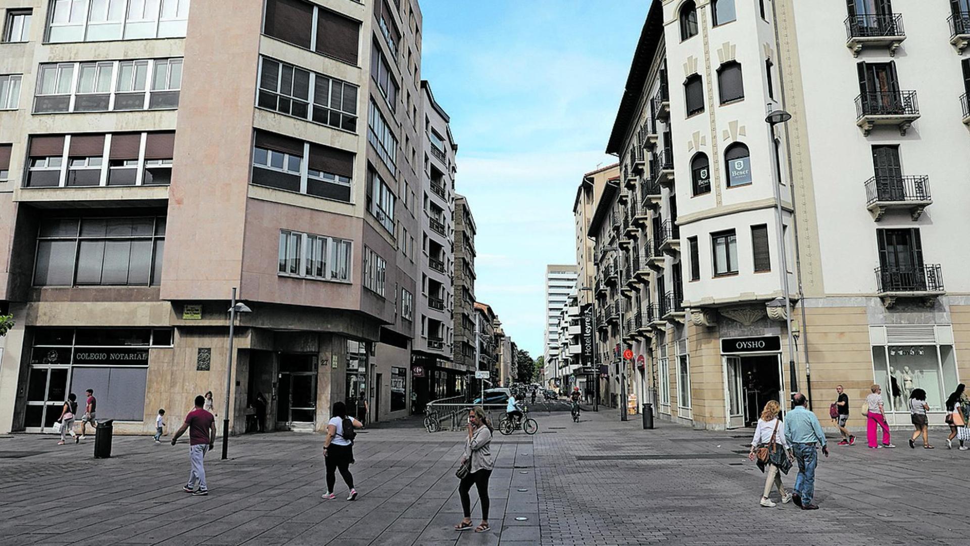 Imagen de una calle de Pamplona