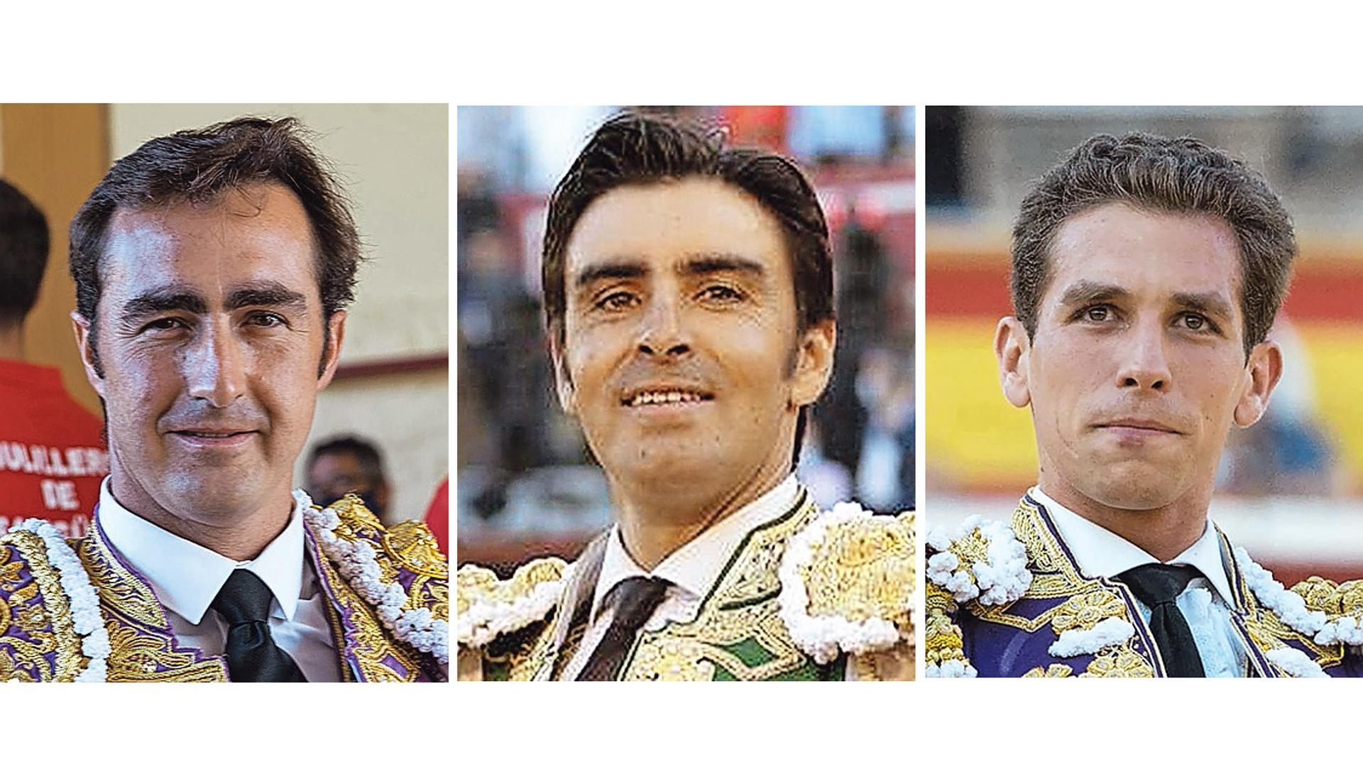 De izda. a dcha., Dasvid Fandilla 'El Fandi', Miguel Ángel Perera y Ginés Marín