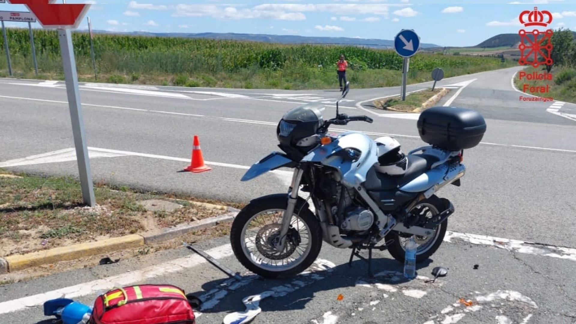 Muere un motorista vecino de Irún en una colisión en Murillo el Cuende