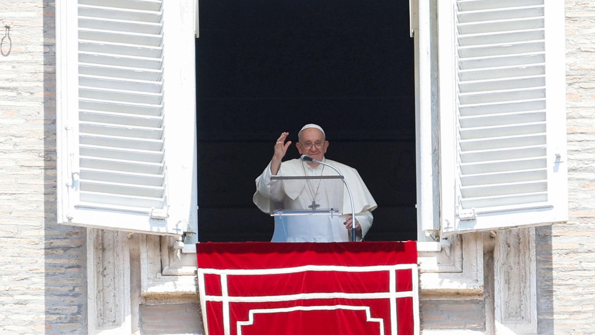 El Papa Francisco, este domingo 30 de julio en la celebración del rezo del Ángelus en la Plaza de San Pedro