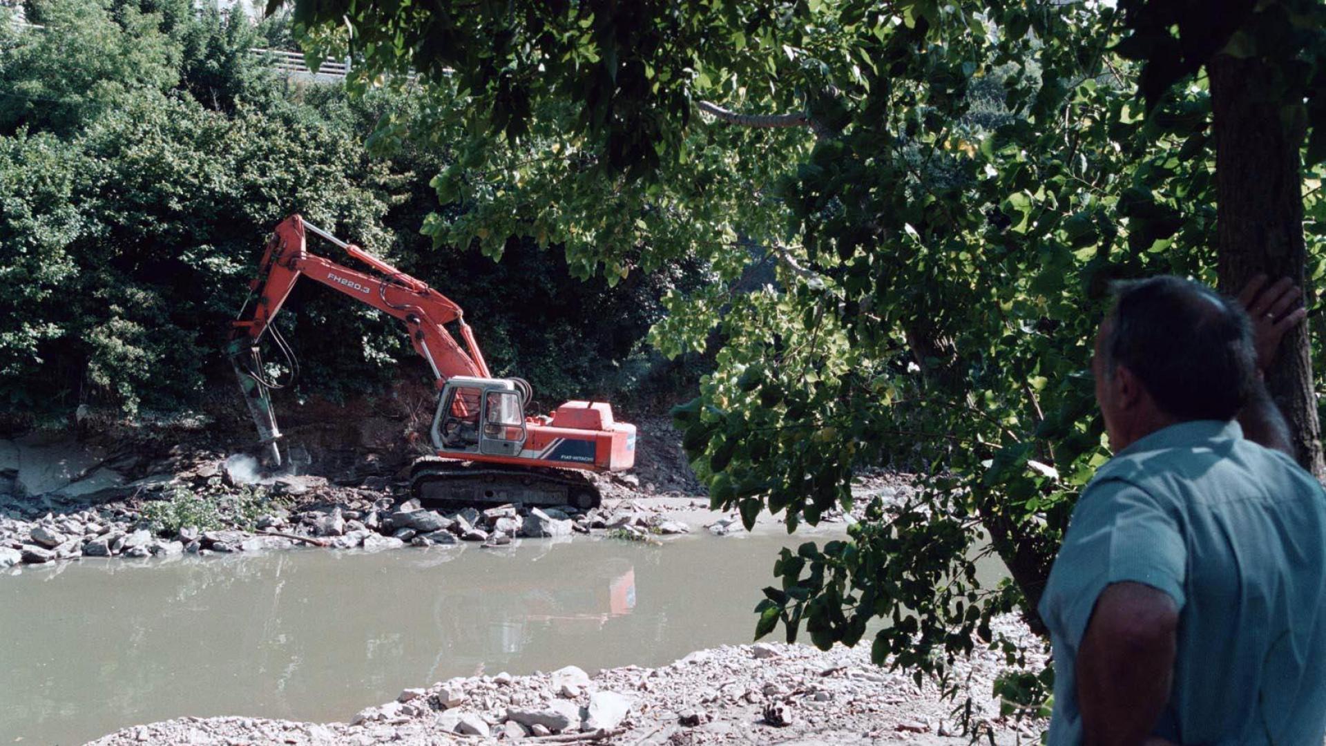 Inicio de las obras del parque fluvial del Arga en la zona de San Jorge