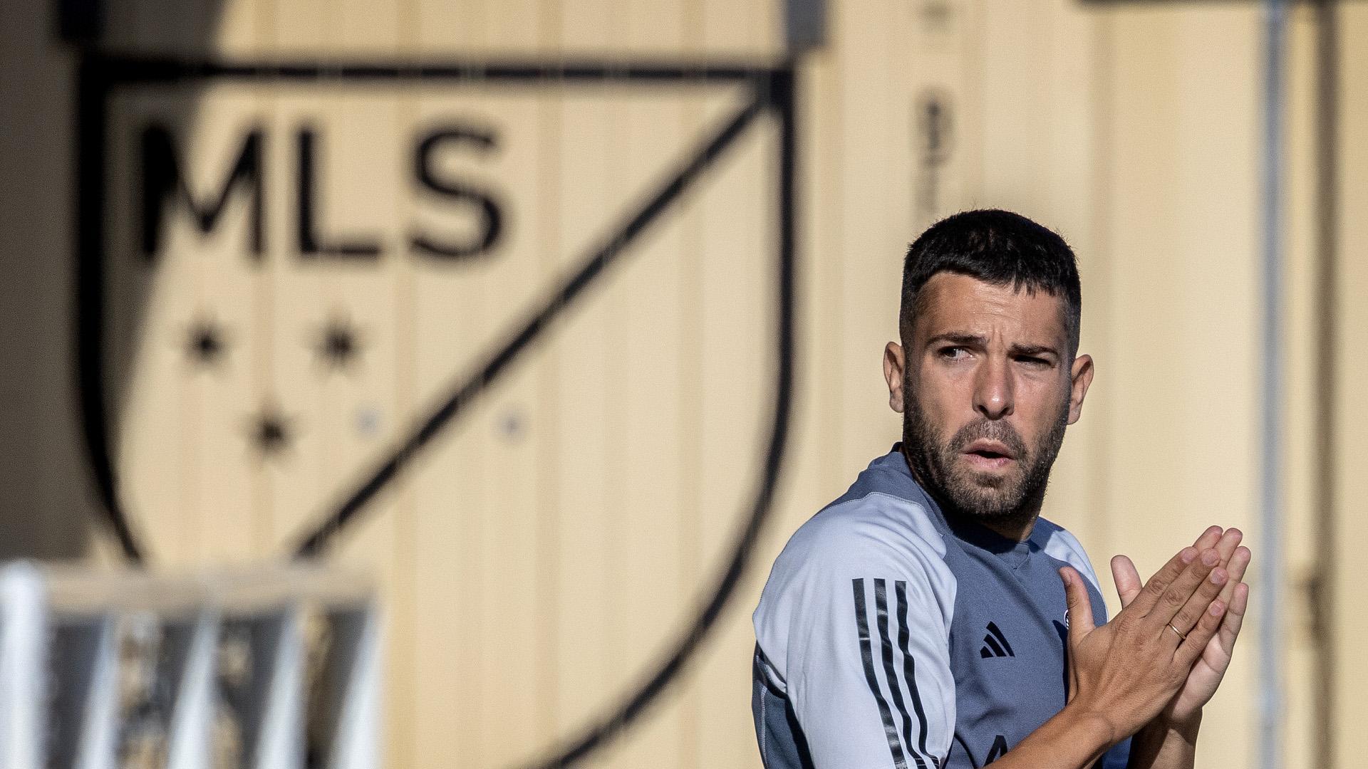 Jordi Alba, en su primer entrenamiento con el Inter Miami