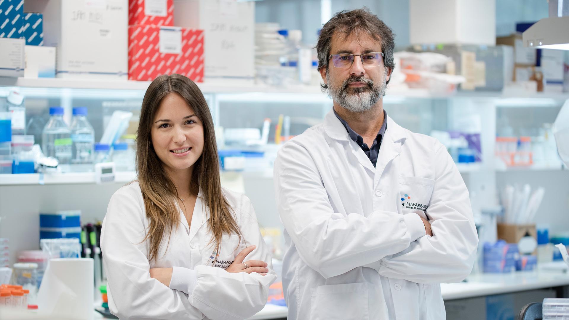 Marta Redondo e Imanol Arozarena, investigadores de Navarrabiomed