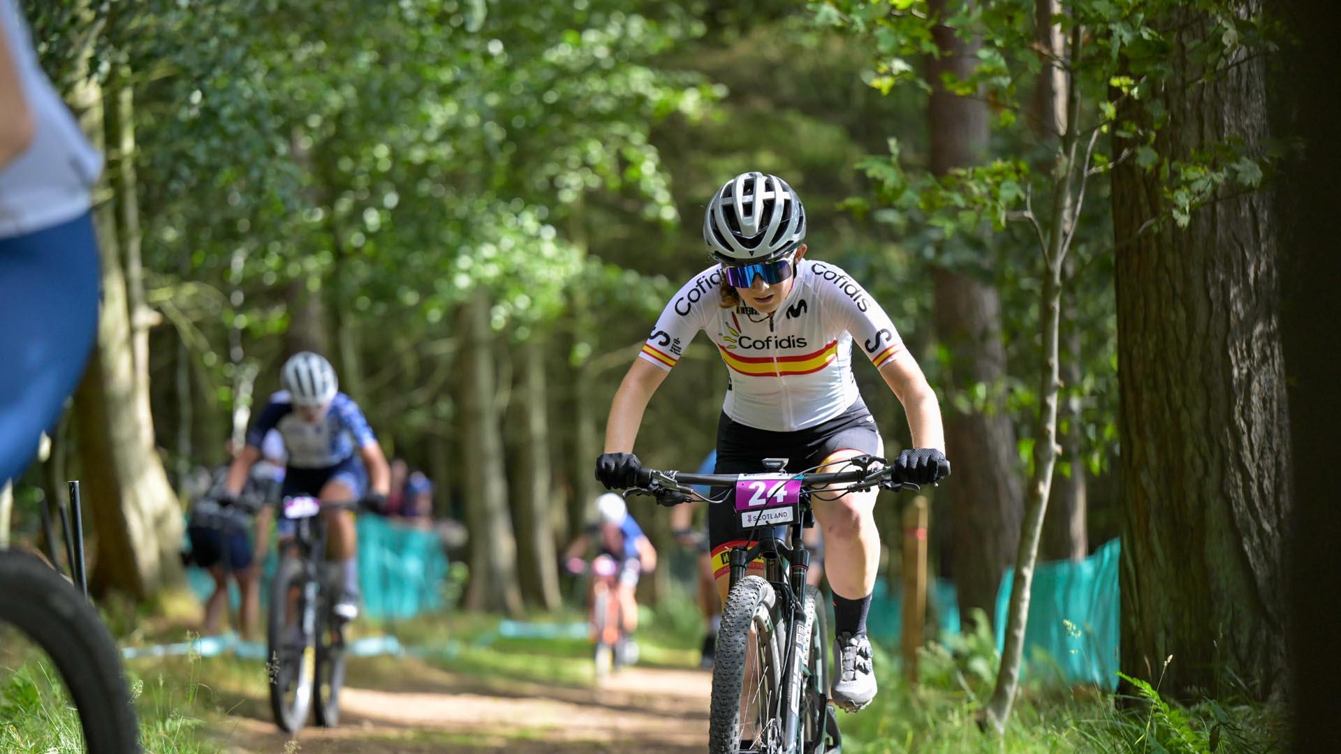 Estíbaliz Sagardoy, en pleno esfuerzo en el Mundial de Glasgow