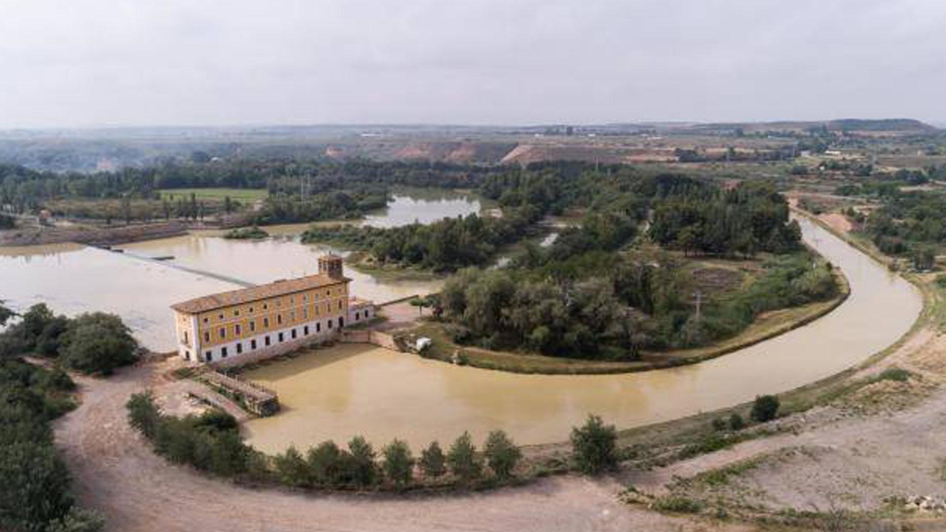 El Bocal con río Ebro y el Canal Imperial de Aragón