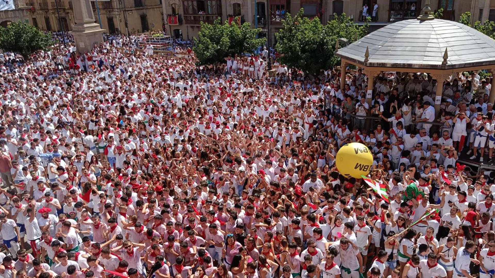 Cohete lanzado en las fiestas de Tafalla