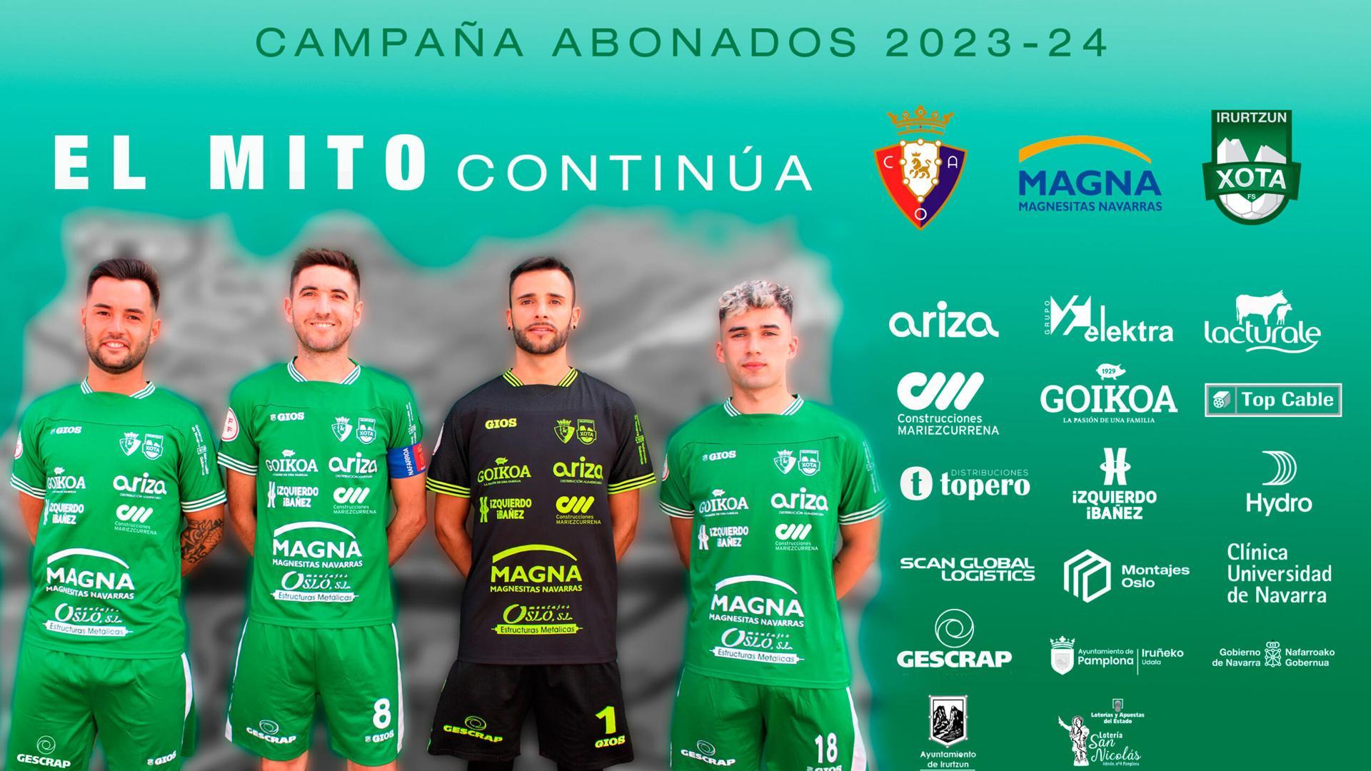 'El Mito Continúa' es el eslogan escogido por el Club Deportivo Xota para la Campaña de Abonados de la temporada 2023/2024
