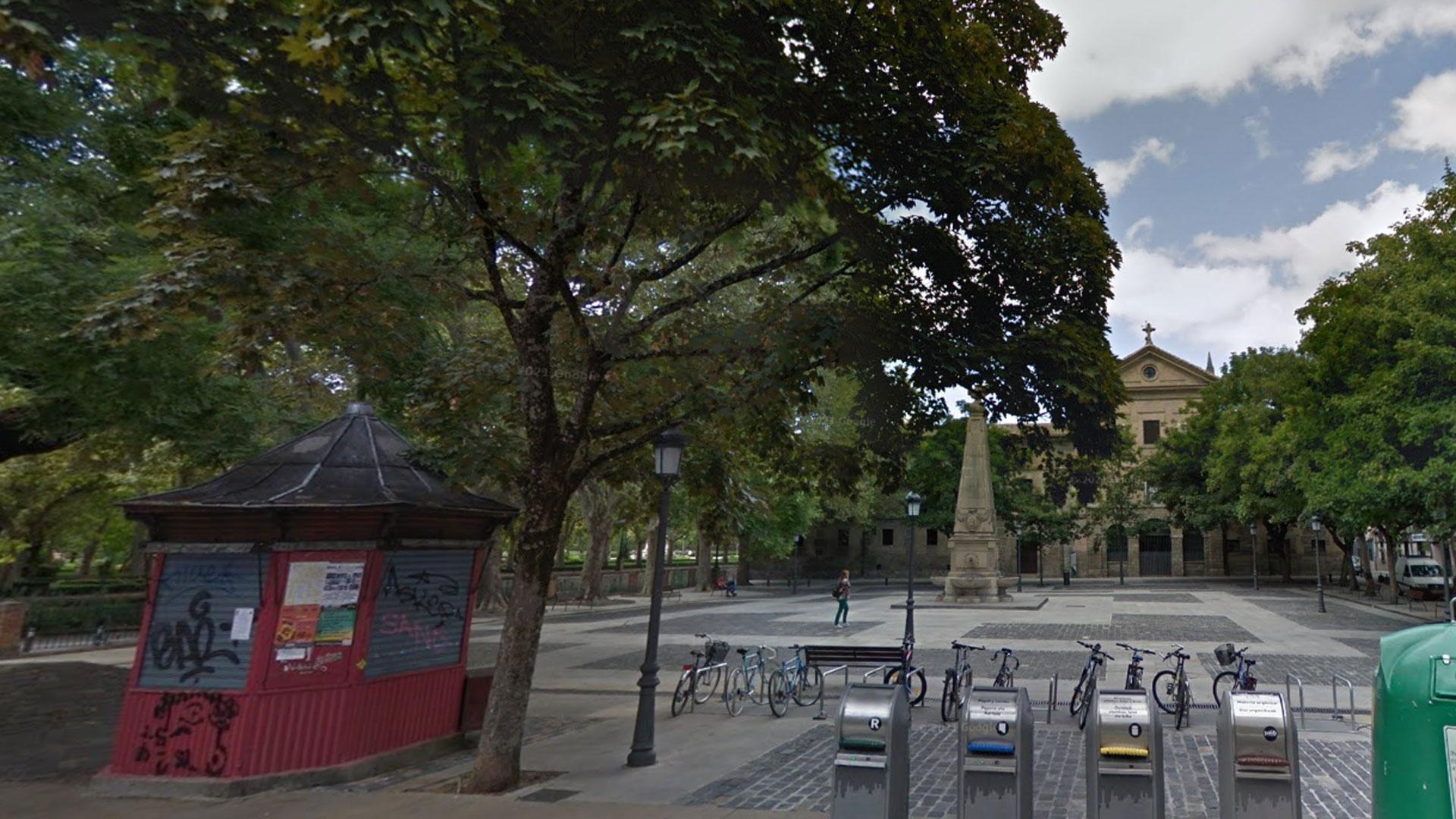Plaza de Recoletas de Pamplona en la que se ha producido la pelea