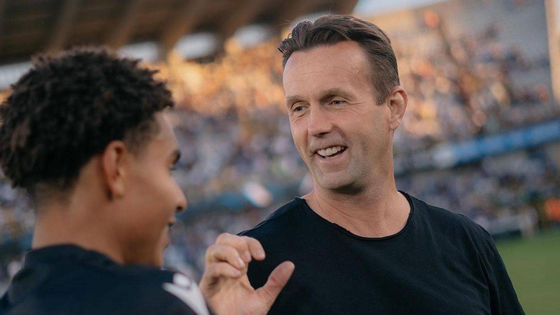 El entrenador del Brujas, Ronny Deila, feliz después de la goleada de este domingo, 7-1