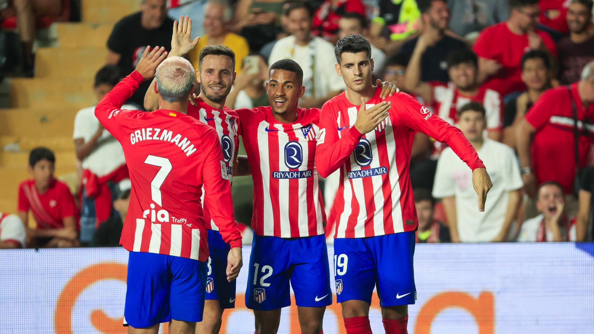 Morata celebra uno de sus goles ante el Rayo