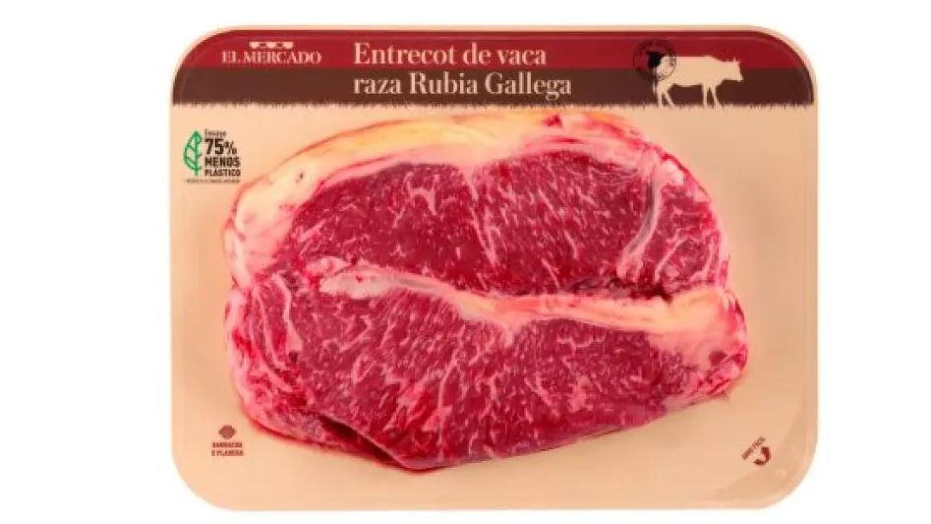 Entrecot de vaca de raza Rubia Gallega retirado por Aldi