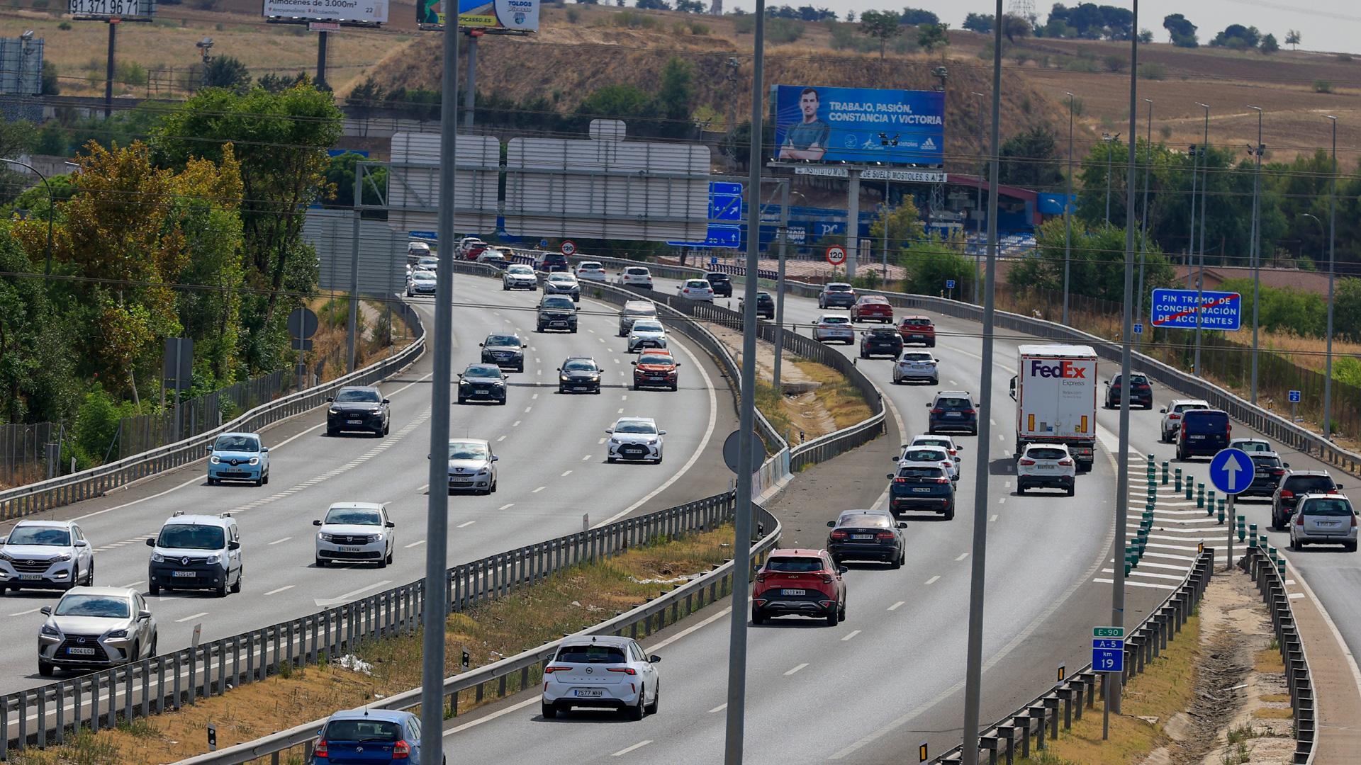 Tráfico en la N-5 en Móstoles