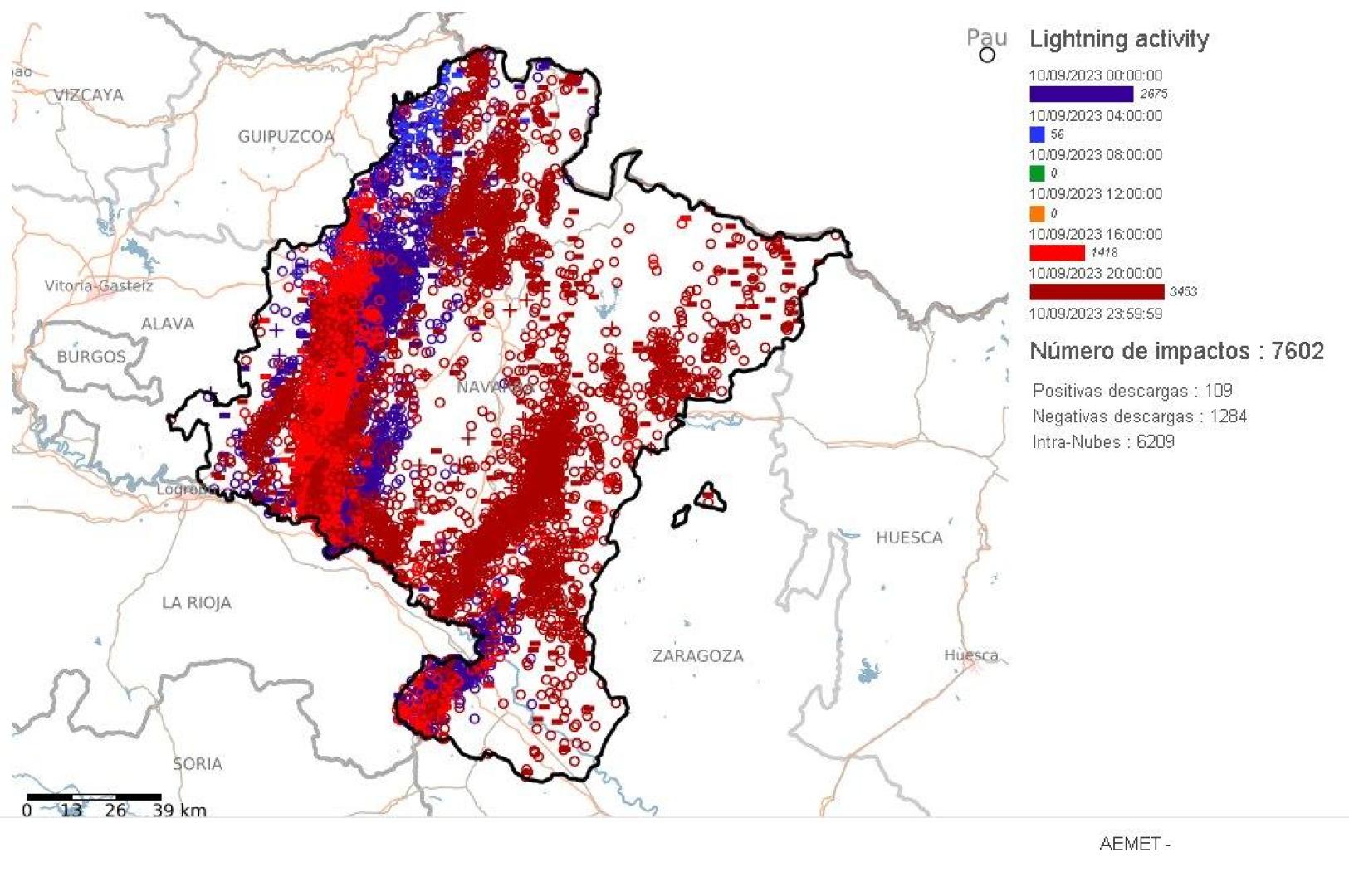 Las tormentas de estas últimas horas han estado acompañadas de gran aparato eléctrico.