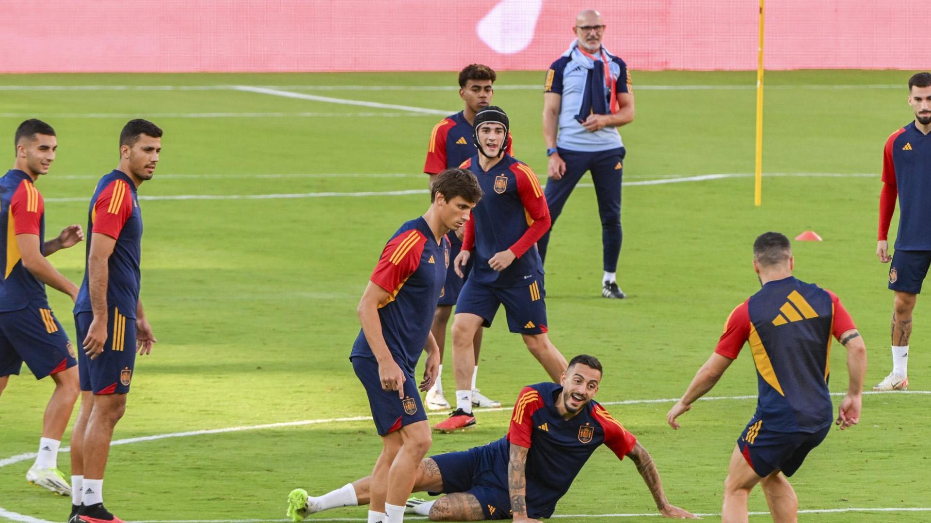 Entrenamiento de la selección española, este lunes