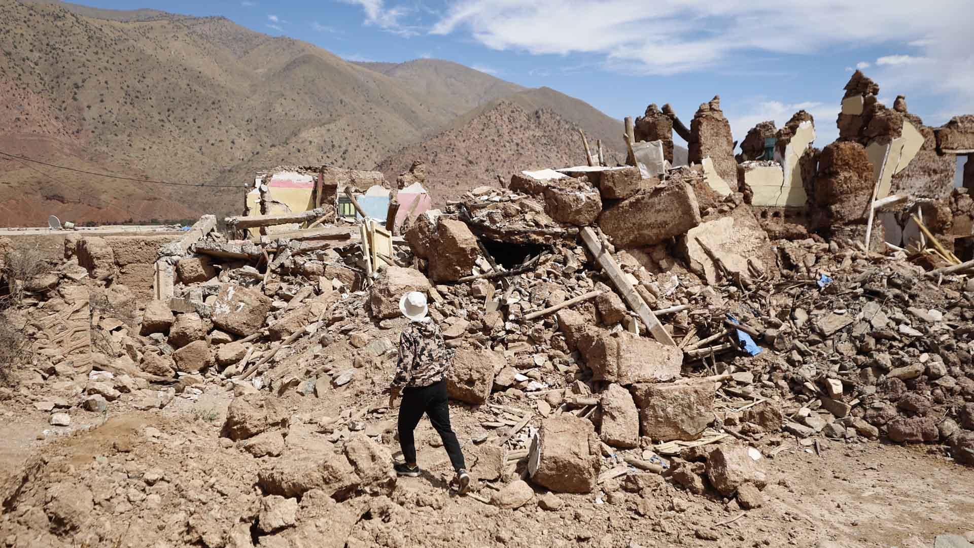 Devastación en la localidad de Talat N'Yaaqoub, al sur de Marrakesh