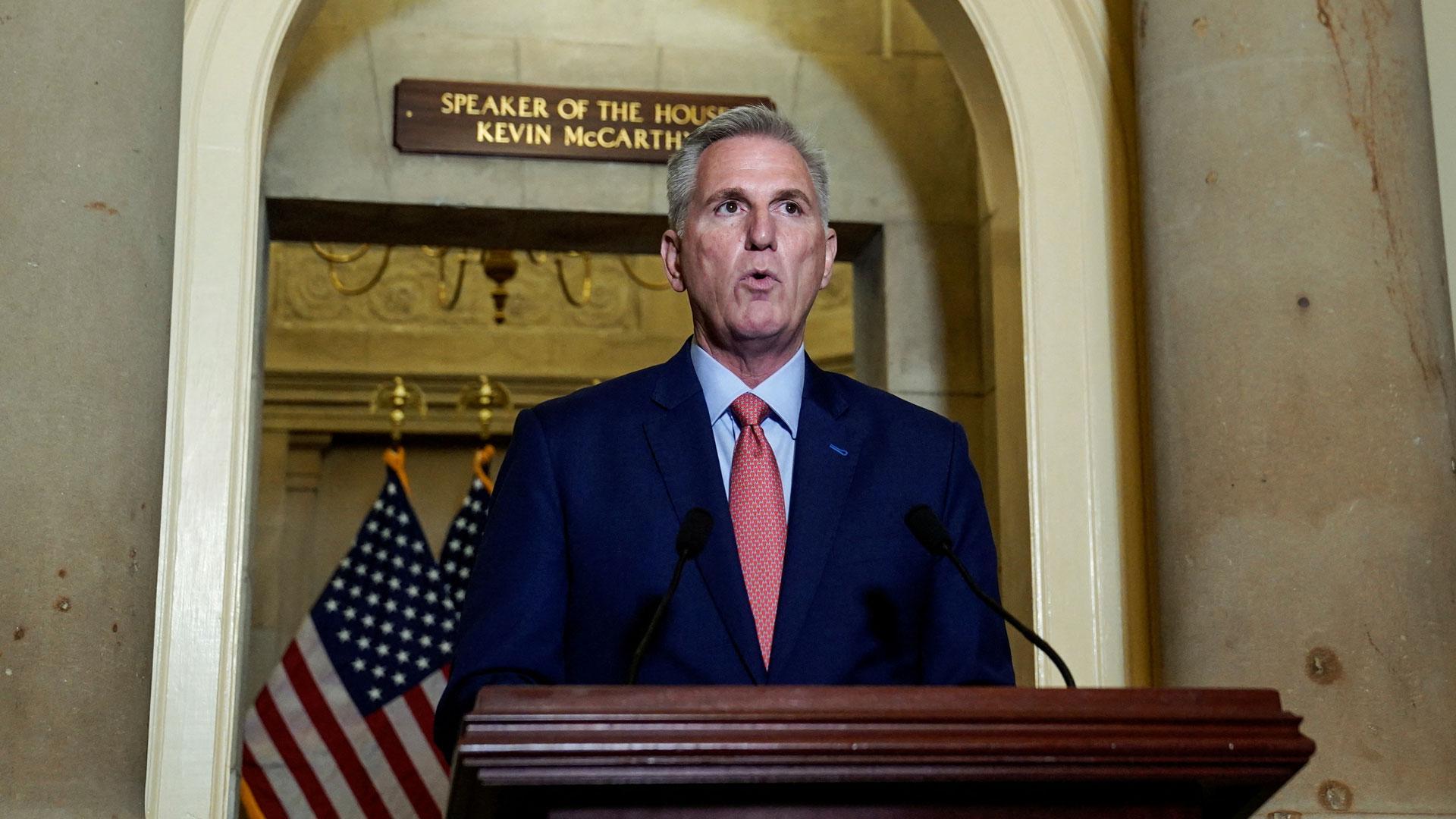 El presidente de la Cámara de Representantes estadounidense, el republicano Kevin McCarthy