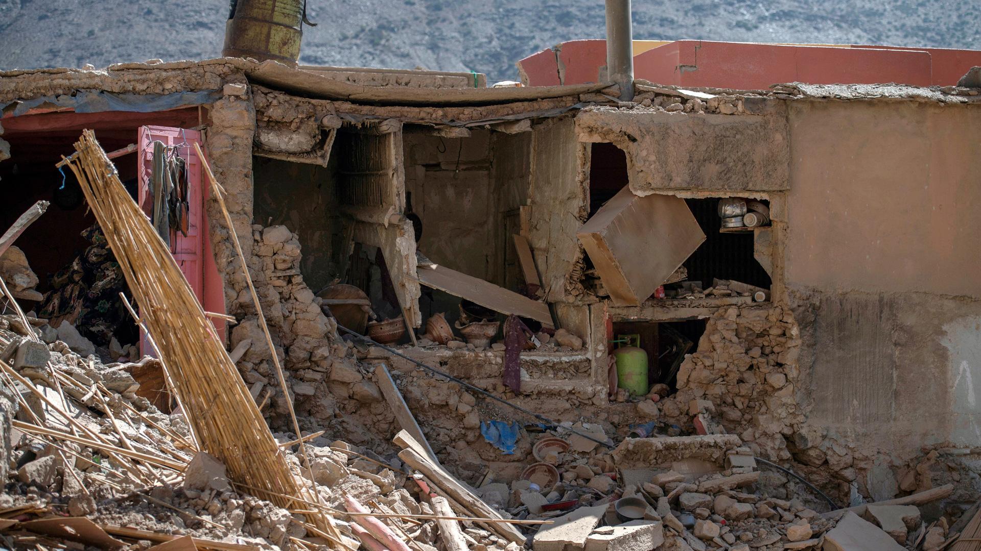 Vivienda dañada en Targa tras el primer terremoto