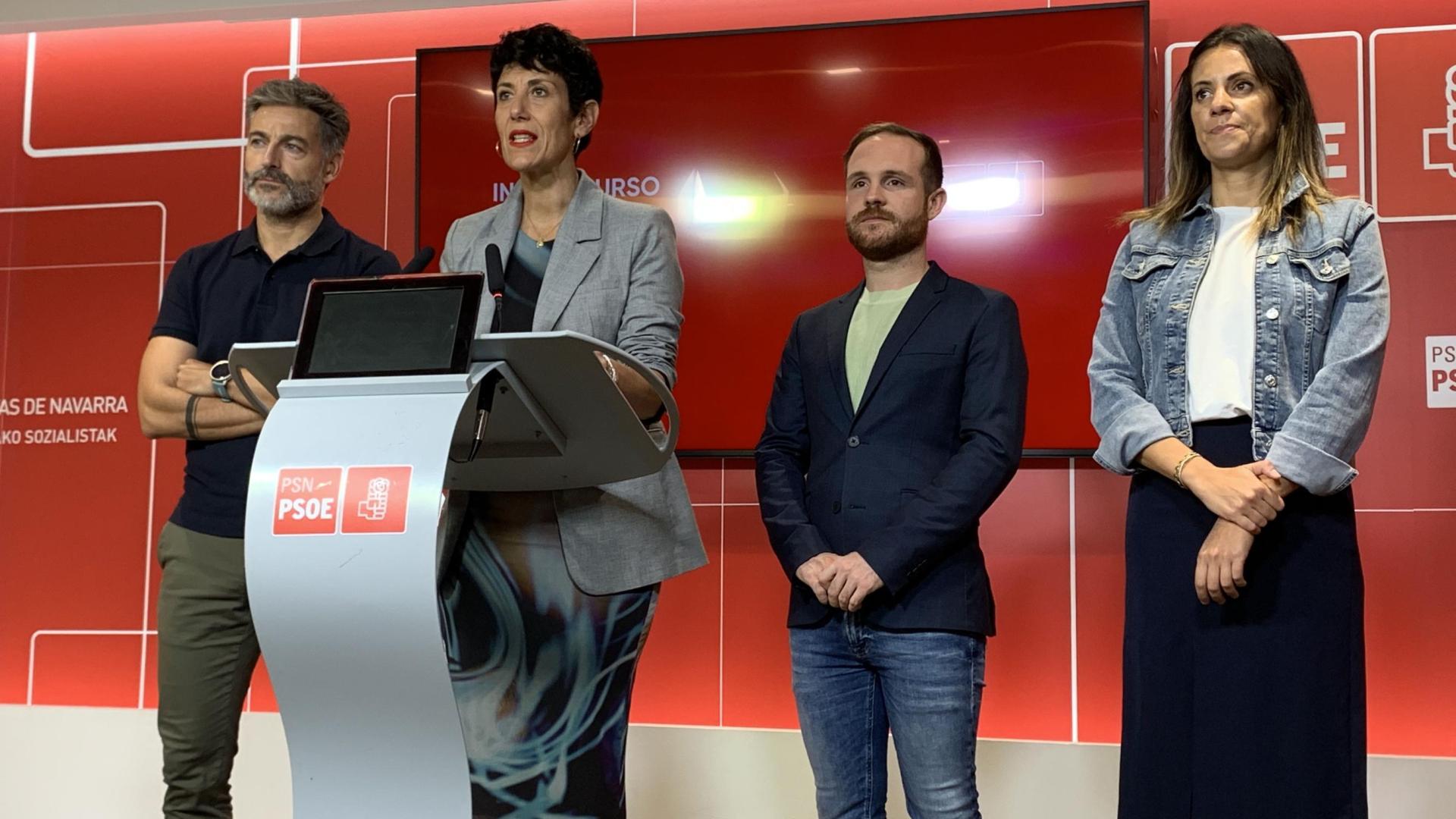Eloy del Pozo, Elma Saiz, Xabier Sagardoy y Marina Curiel, en rueda de prensa