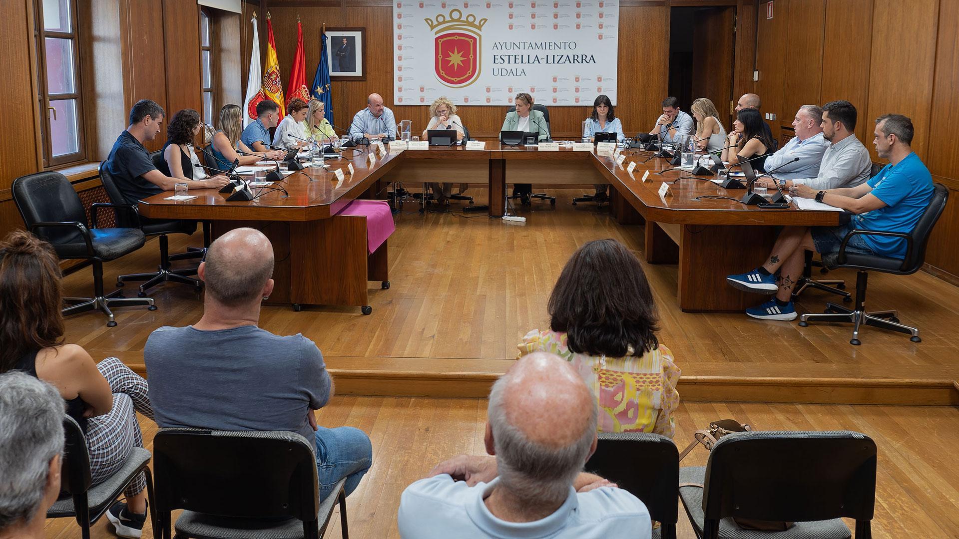 Un momento del pleno celebrado este jueves por la tarde en Estella