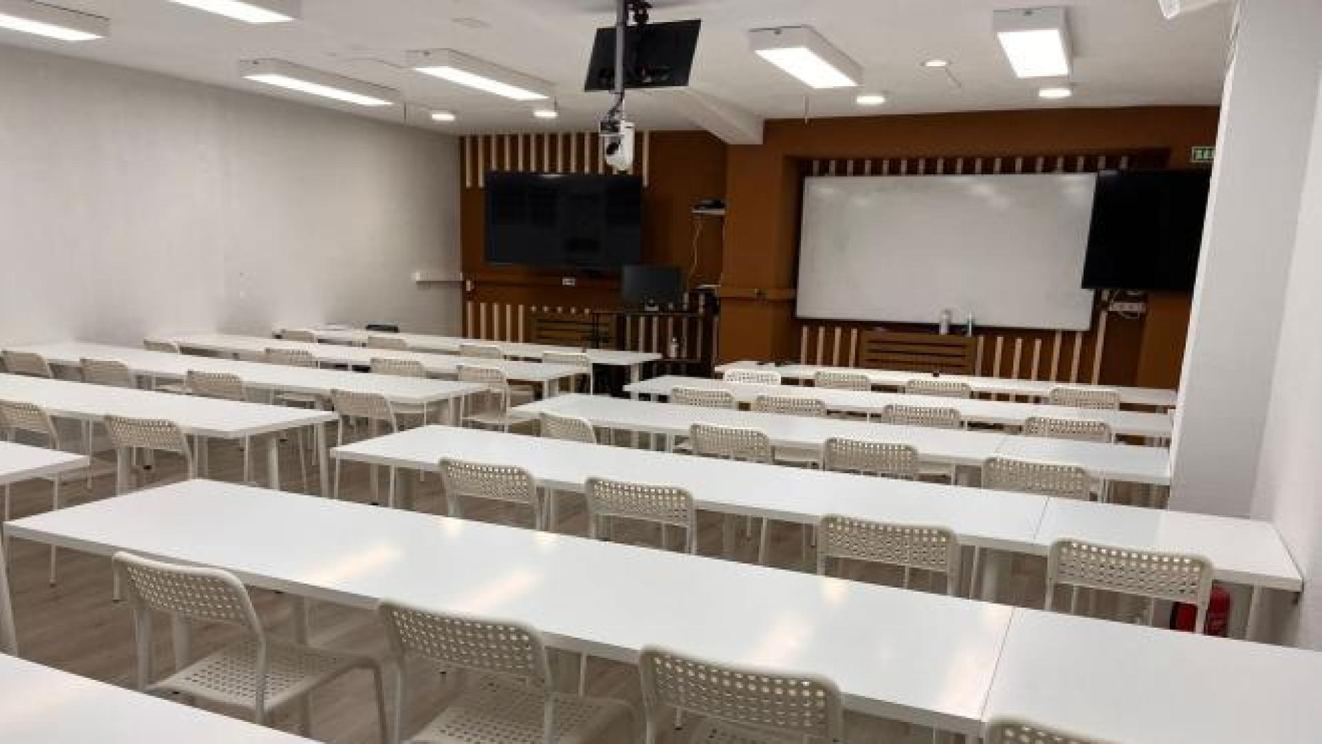 Una de las aulas de Academia Oposita en la calle Iturrama, 43 bis de Pamplona