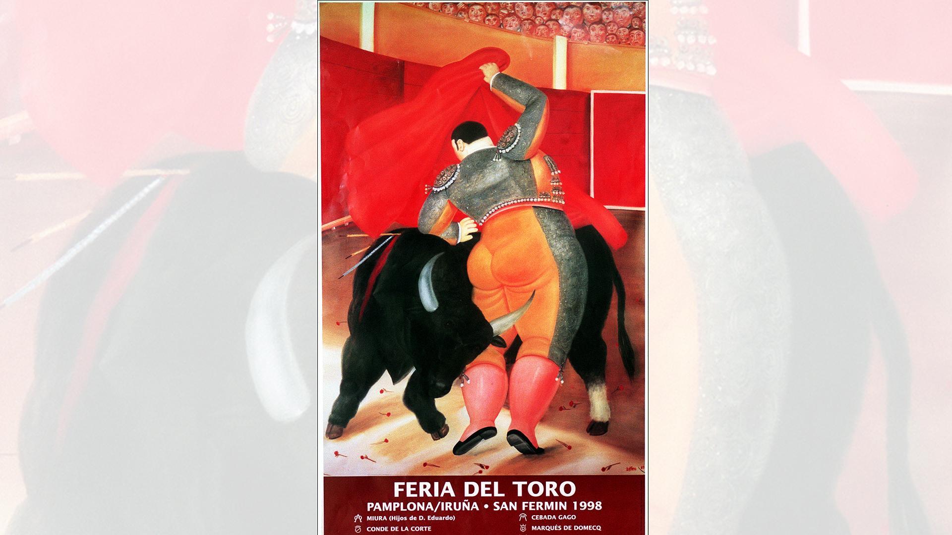 Cartel de la Feria del Toro 1998 diseñado por el artista colombiano Fernando Botero