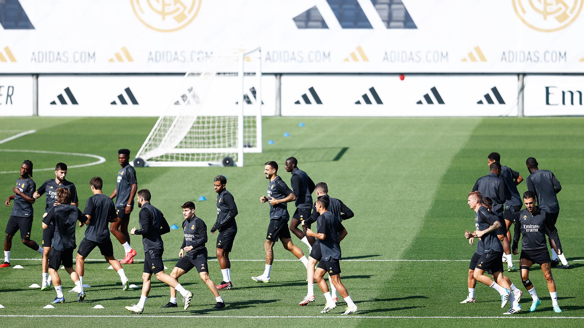 Entrenamiento de la plantilla del Real Madrid este martes, 19 de septiembre, en Valdebebas