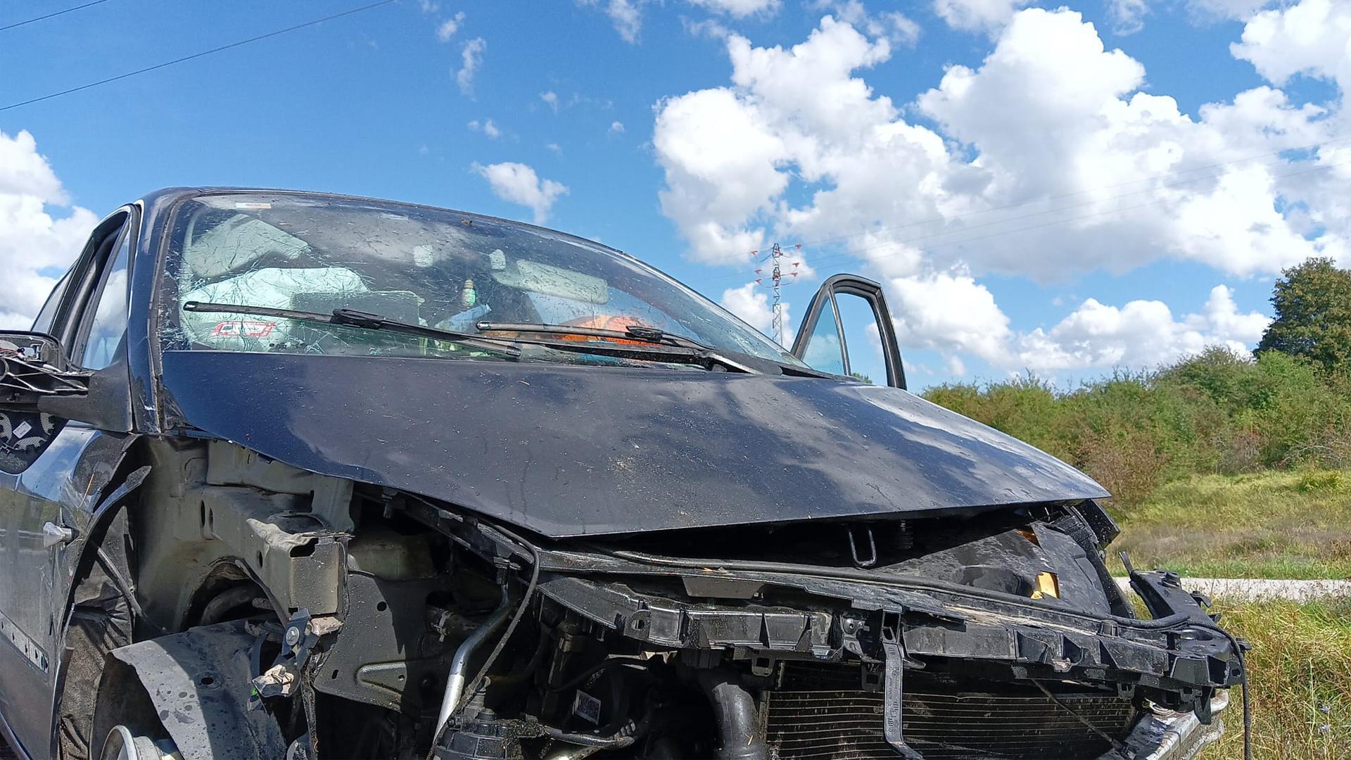 Vehículo accidentado en Alsasua