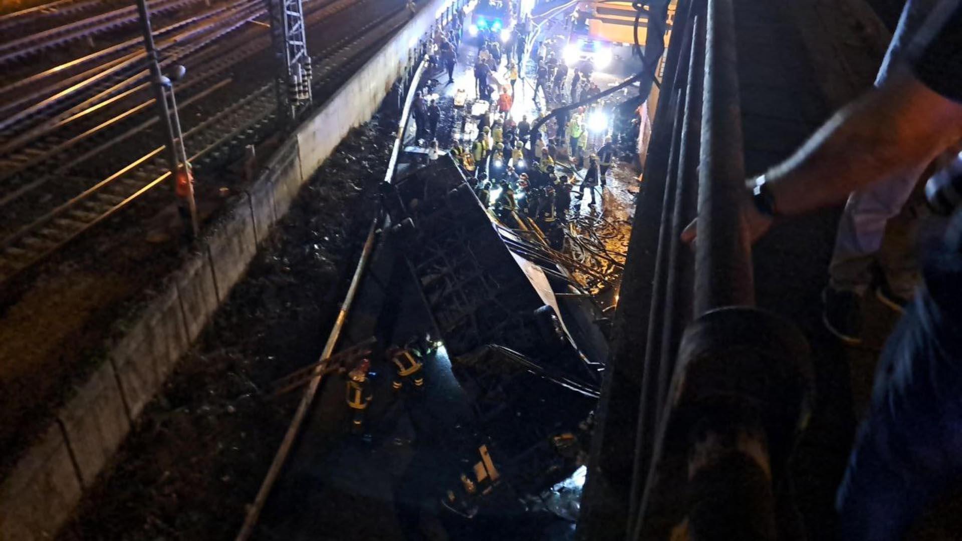 Personal de rescate, en el lugar del accidente